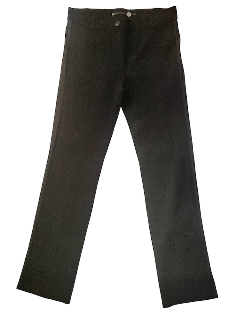 Betabrand Black Tuxedo Stripe Dress Pants Women’s L Long Stretch Pul-on Trouser